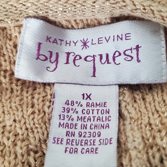 Kathy Levine By Request Gold Shimmer Cardigan - Picture 4 of 5